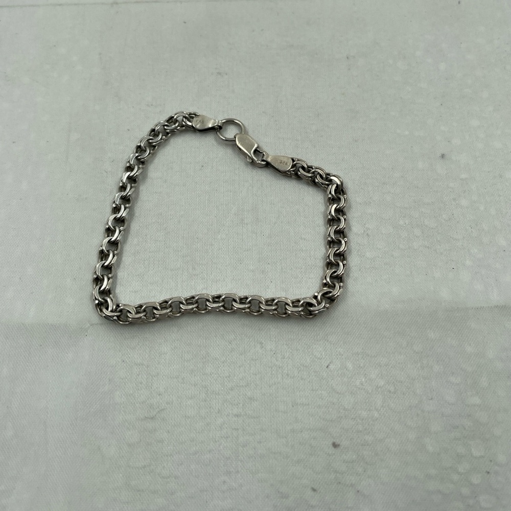 Vintage Sterling Silver Chain Rope Bracelet